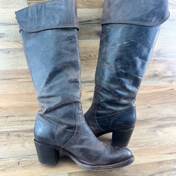 Frye Jane Tall Cuff Over Knee Boots Size 9B, SLT Slate 1361 - Picture 6 of 11